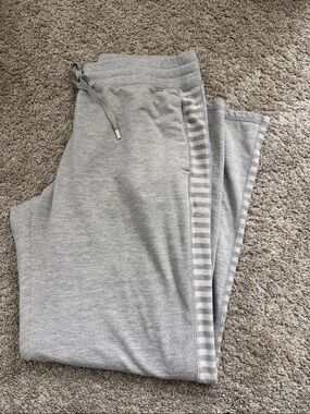 Lauren Ralph Lauren Gray and Off-White Striped Knit pants